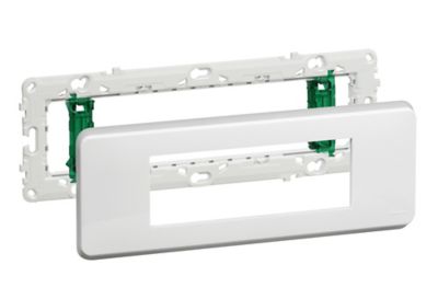 Bloc support et plaque de finition 6 modules Schneider Electric Unica ...