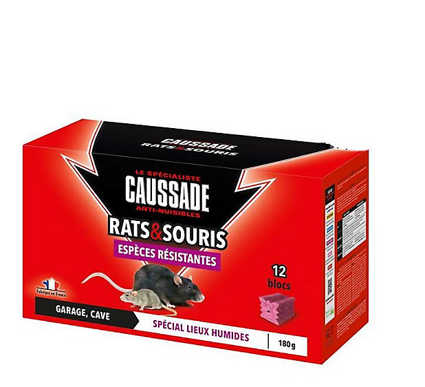 Rats & Souris Bloc Espèces résistantes 12x15g CAUSSADE CARSBLDF180 