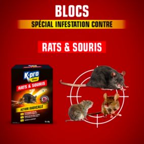 Blocs spécial infestation contre rats et souris K-Pro