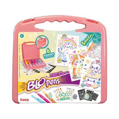 Blopens Ma Mallette Kawaii Lansay - Coffret art souffle portable rose 6 creations