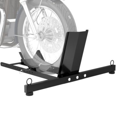 Bloque roue de moto pour pneu avant - cale roue moto en acier - support de verrouillage réglable - noir