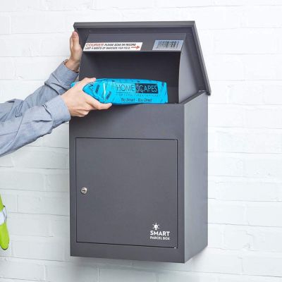 Boîte aux lettres 1 porte Boîte à colis SMART PARCEL BOX Gris foncé en acier