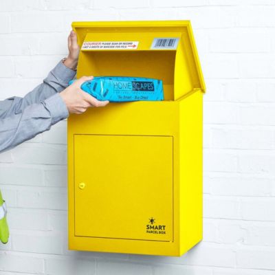 Boîte aux lettres 1 porte Boîte à colis SMART PARCEL BOX Jaune en acier