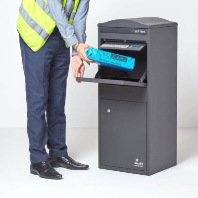 Boîte aux lettres 1 porte Boîte à colis SMART PARCEL BOX Large Gris foncé en acier
