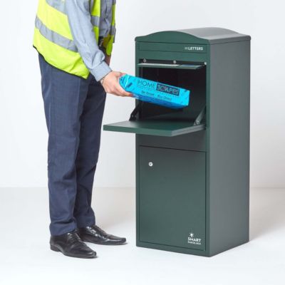 Boîte aux lettres 1 porte Boîte à colis SMART PARCEL BOX Large Vert foncé en acier