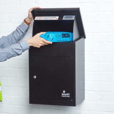 Boîte aux lettres 1 porte Boîte à colis SMART PARCEL BOX Noire en acier