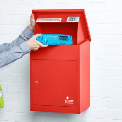 Boîte aux lettres 1 porte Boîte à colis SMART PARCEL BOX Rouge en acier