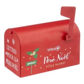 Boîte aux Lettres Déco "Soir de Noël" 20cm Rouge