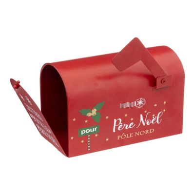 Boîte aux Lettres Déco "Soir de Noël" 20cm Rouge