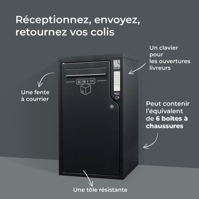 Boîte aux lettres et colis 2-en-1 connectée Boks One + Porte arrière pour encastrement