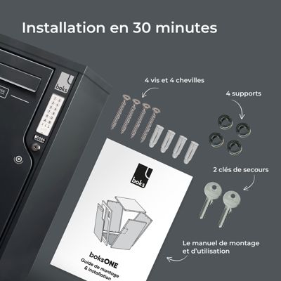 Boîte aux lettres et colis 2-en-1 connectée Boks One + Porte arrière pour encastrement