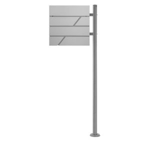 Boîte aux lettres gris clair avec support sur pied argent en acier inoxydable