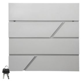 Boîte aux lettres murale gris clair avec 2 clés compartiment à journaux postale