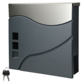 Boîte aux lettres murale porte-journaux postale 2 clés inclus acier anthracite