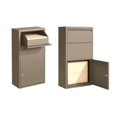 Boîte aux lettres murale taupe en acier galvanisé avec cylindre de sécurité et 2 clés