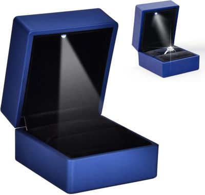 Boîte à Bijoux, Bague de Mariage Bijoux boîte conteneur Bijoux Pendentif Titulaire étui de Rangement lumière LED