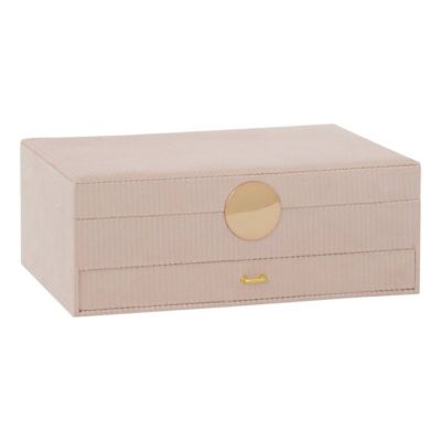Boîte à bijoux Enya avec miroir 27,5x19x10cm beige - Atmosphera