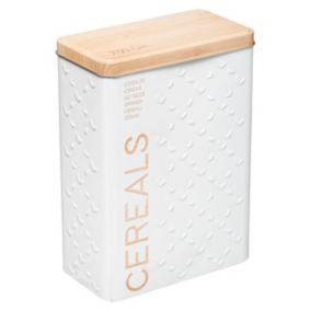 Boîte à céréales 750g métal Blanc Scandi Nature - 5Five