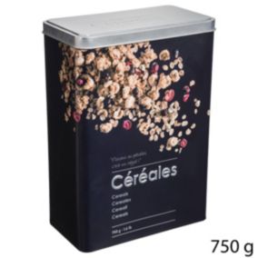Boîte à céréales 750g métal Noir Black Edition - 5Five