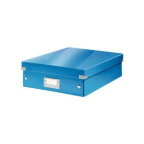 Boîte carton compartimentée multi usages avec couvercle - Bleu