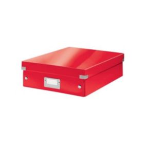 Boîte carton compartimentée multi usages avec couvercle - Rouge