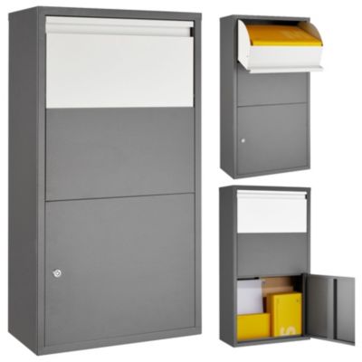 Boîte à colis avec clapet de sécurité antivol 44 x 22 x 82 cm gris anthracite