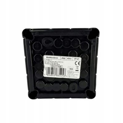 Boîte dérivation étanche en saillie IP55 98x98x42mm 12 entrées vis noir EDO