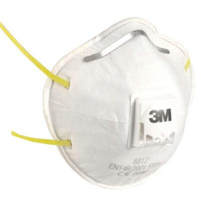 Boîte de 10 masques respiratoires coques jetables FFP1 avec  soupape série 8812 blanc - 3M - 7000006980