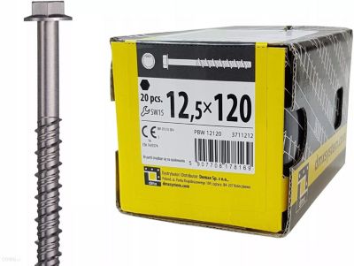 Boîte de 20 vis d'ancrage béton 12,5 x 120