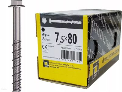 Boîte de 50 vis d'ancrage béton 7,5 x 80