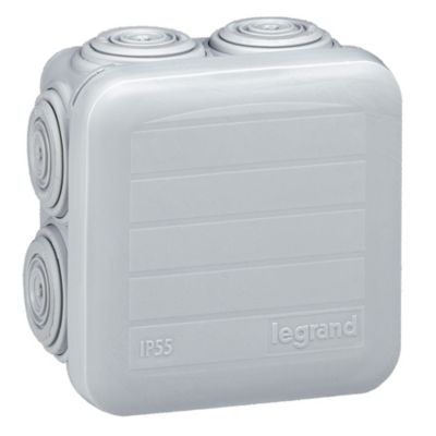 Boîte de dérivation PLEXO Legrand 65x65x40 mm gris 7 entrées