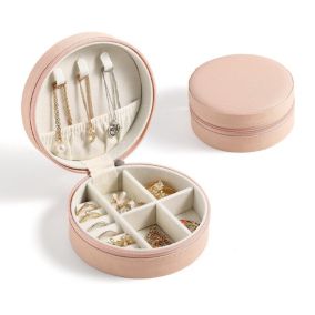 Boîte de présentation de bijoux portable avec fermeture éclair pour bagues, boucles d'oreilles, colliers et bracelets, 2 pièces,