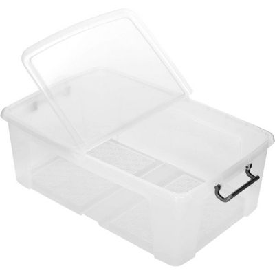 Boîte de rangement 50 litres avec couvercle papillon et poignées
