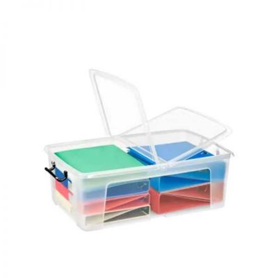 Boîte de rangement 50 litres avec couvercle papillon et poignées