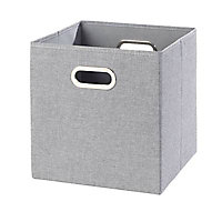 Boîte de rangement carrée en flanelle Mixxit coloris gris