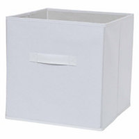 Boîte de rangement carrée en textile Mixxit coloris blanc