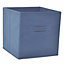 Boîte de rangement carrée en textile Mixxit coloris bleu marine