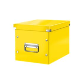 Boîte de rangement Cube en Carton Solide Taille Moyenne - Jaune