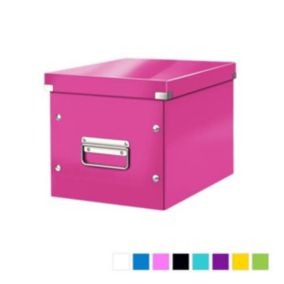 Boîte de rangement Cube en Carton Solide Taille Moyenne - Noir