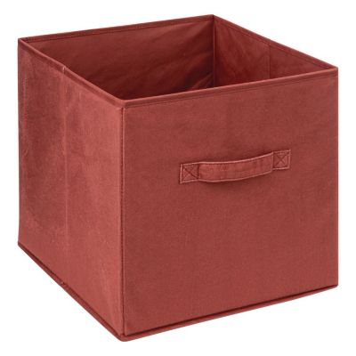 Boîte de rangement cube en velours MIX 'N Rouge, L. 31 x l. 31 x H. 31 cm, MODUL