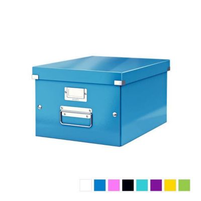Boîte de rangement en carton Taille Moyenne A4+ - Bleu