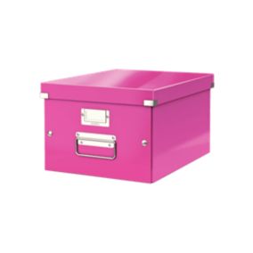 Boîte de rangement en carton Taille Moyenne A4+ - Rose
