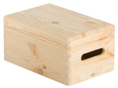 Boîte de rangement en pin massif avec couvercle 14x30x20cm