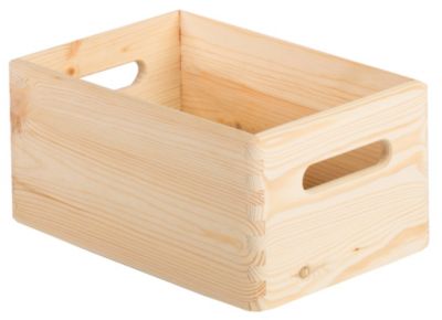 Boîte de rangement en pin massif sans couvercle 14x30x20cm