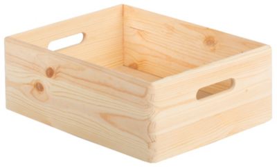Boîte de rangement en pin massif sans couvercle 14x40x30cm