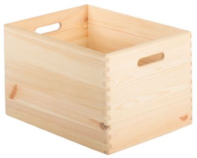 Boîte de rangement en pin massif sans couvercle 23x40x30cm
