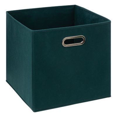 Boîte de rangement en tissu Bleu, L. 31 x l. 31 x H. 31 cm, MIX'N MODUL
