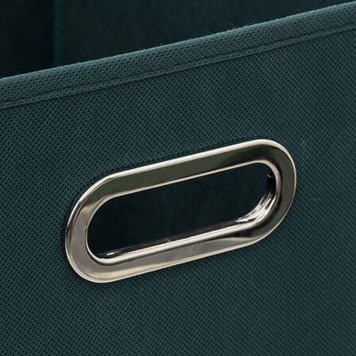Boîte de rangement en tissu Bleu, L. 31 x l. 31 x H. 31 cm, MIX'N MODUL