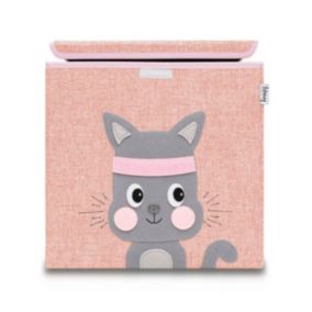 Boîte de rangement en tissu pour enfant "chat" avec couvercle, compatible Ikea Kallax Lifeney