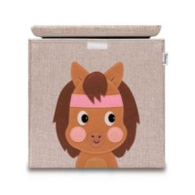 Boîte de rangement en tissu pour enfant "cheval" avec couvercle, compatible Ikea Kallax Lifeney